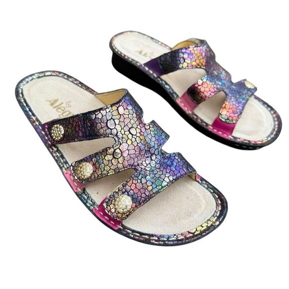 Alegria Venus Purple Gleam Comfort Sandals Adjustable Three Strap Eu 36 US 6-6.5 - Picture 6 of 12